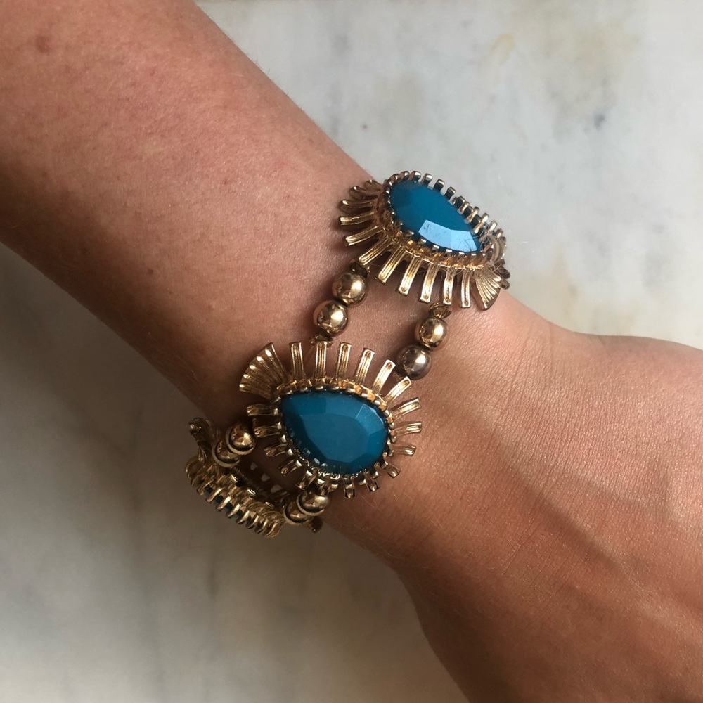 Electric blue and gold bracelet
